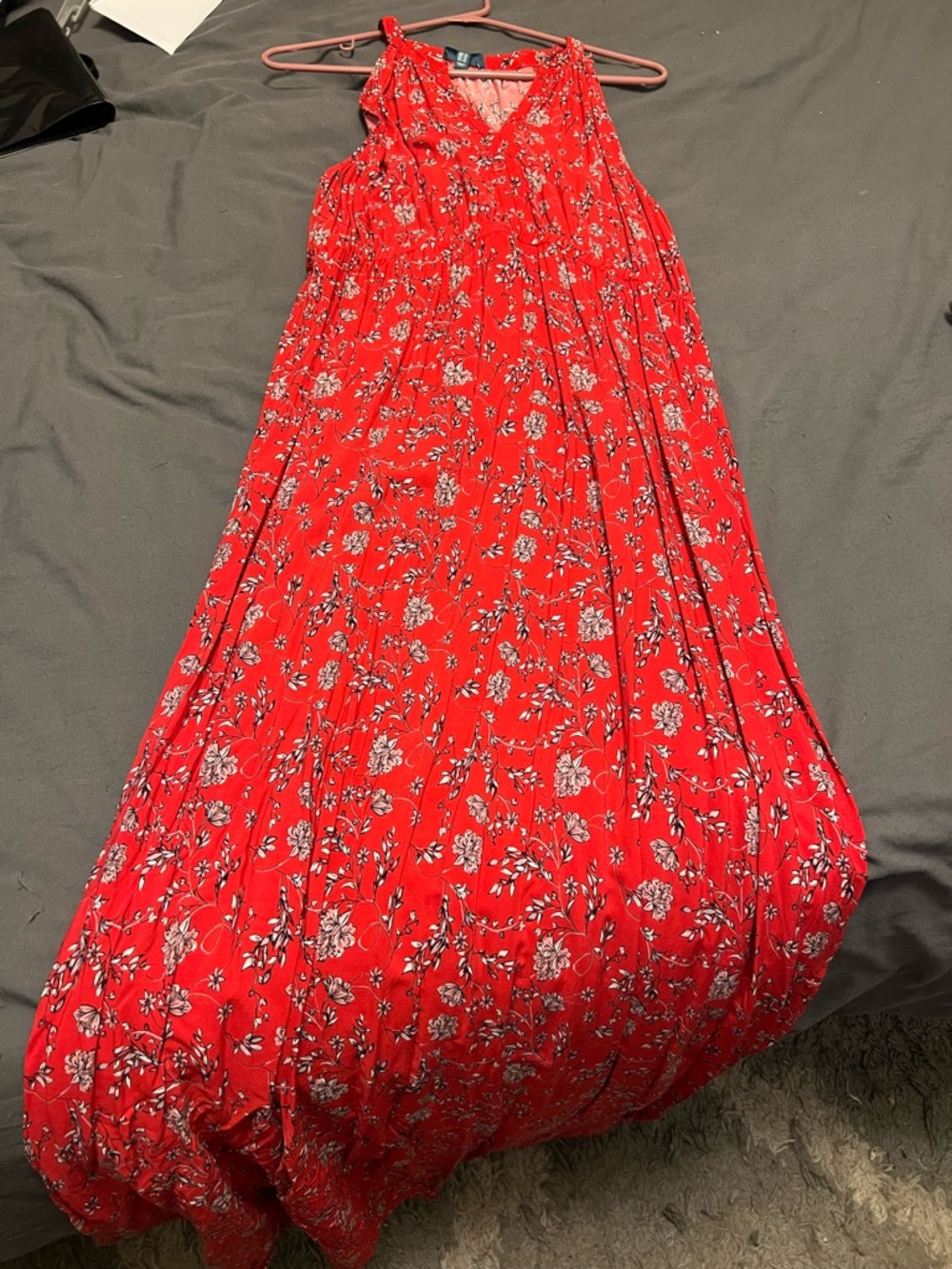 Red Floral Maxi Skirt - Unbranded